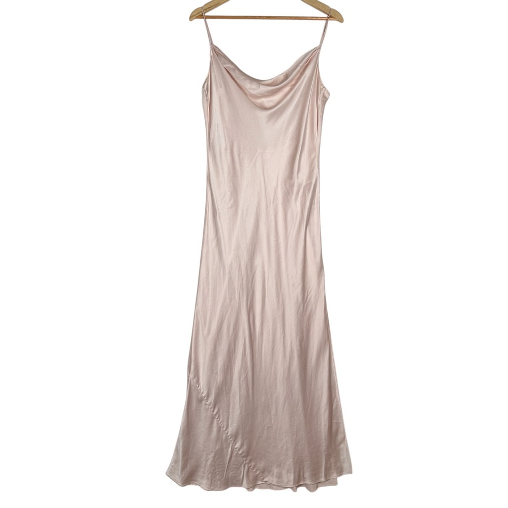 Victoria's Secret 100% Silk Slip Dress Size Large Vintage 90s Y2K Maxi Nightgown